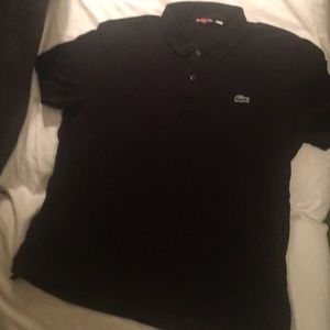BOYS BLACK LACOSTE POLO SHIRT